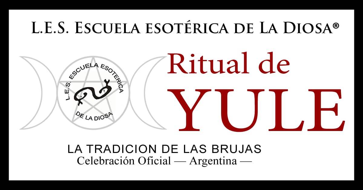 Tarjeta de la celebración Ritual de Yule en Argentina oficiada por la Maestra de la Tradición de las Brujas